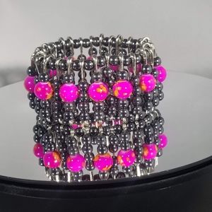 Pink pin bracelet